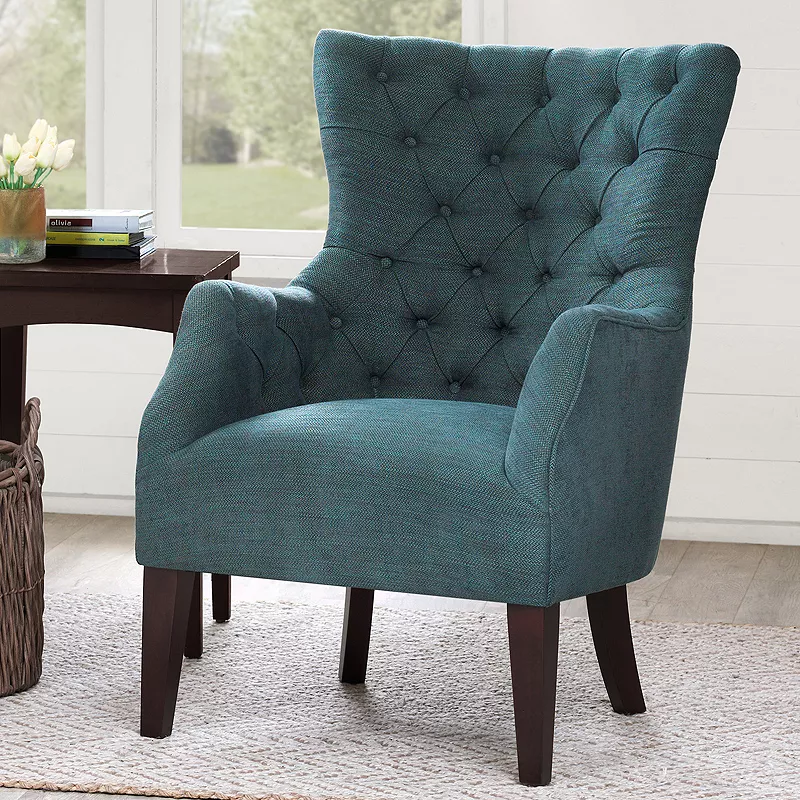 Madison Park Isa Button Tufted Wing Back Accent Chair