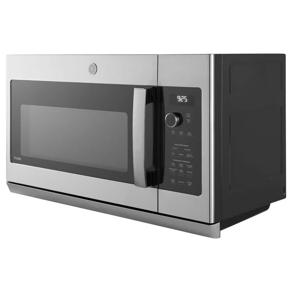 GE Profile 22 Cu Ft Over the Range Microwave in Stainless Steel with Extendable SlideOut Vent