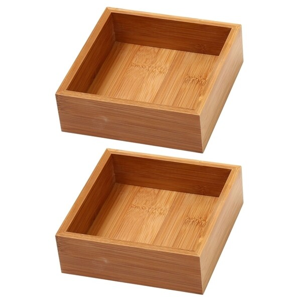 YBM Home Bamboo Kitchen Drawer Organizer Storage Box (Set of 2)