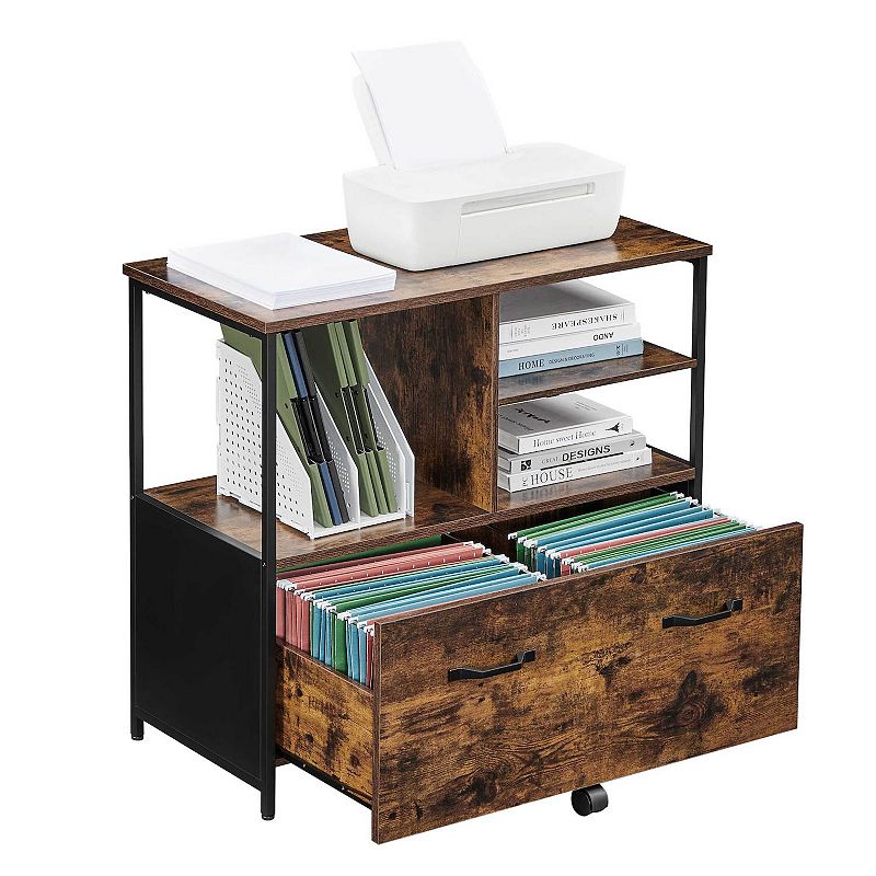 Filing Cabinet For Home Office， File Cabinet With Open Shelves And Drawer