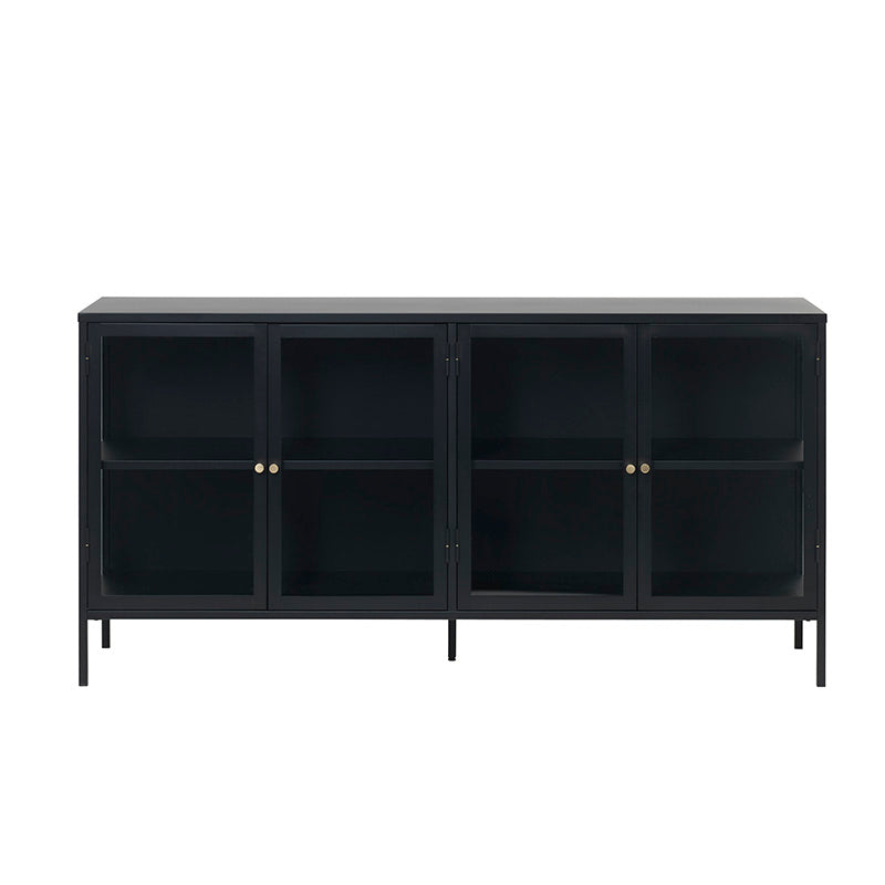 CARMEL 4 Glass Doors Sideboard 170xcm - Black