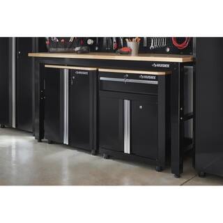 Husky Ready-to-Assemble 24-Gauge Steel 1-Drawer 2-Door Garage Base Cabinet in Black (28 in. W x 33 in. H x 18 in. D) G2801B-US