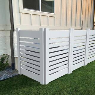 Barrette Outdoor Living 3 ft. x 4 ft. White Vinyl Spaced Picket Flat Top Utility Screen 73055306