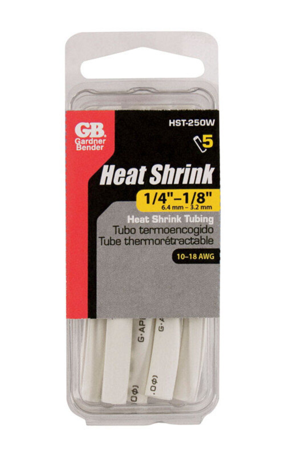 HEAT SHRK TUBE WHT1/4PK5