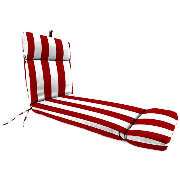 French Edge Outdoor Cushion Cabana Stripe Red Jordan Manufacturing