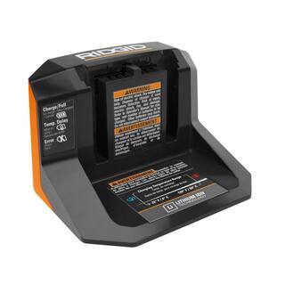 RIDGID 18V Cordless High Pressure Portable Inflator Kit with 2.0 Ah Battery Charger and Torch Light R87044KN-R8694B