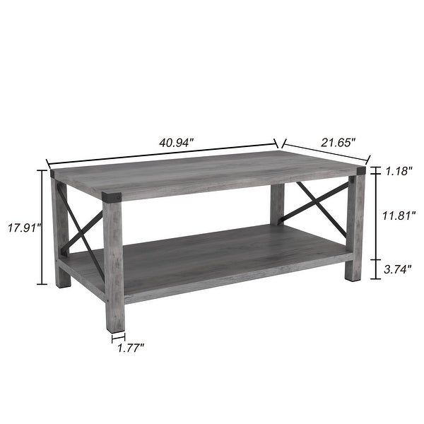 Rectangle Coffee Table 2-Tier For Living Room Modern Coffee Table， Console， Sofa and End Tables