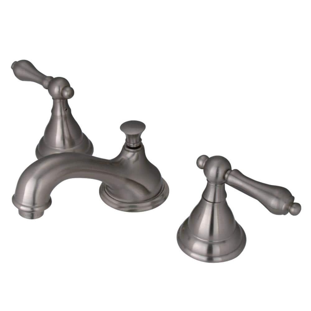 Kingston Brass Traditional 8 in Widespread 2Handle Bathroom Faucet in Brushed Nickel