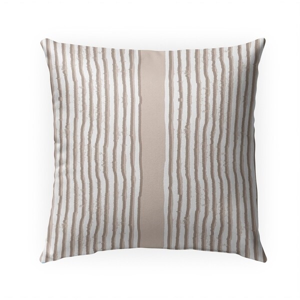 ZEN STRIPE BLOCK PRINT BEIGE Indoor|Outdoor Pillow By Kavka Designs - 18X18