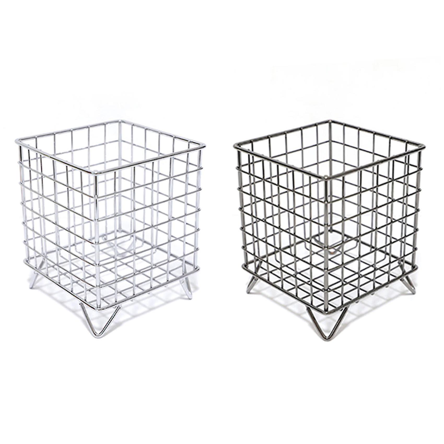 2x Coffee Capsule Holder Iron Storage Basket For Capsules Pods Office Cafe Storage Rack-silver and Bl