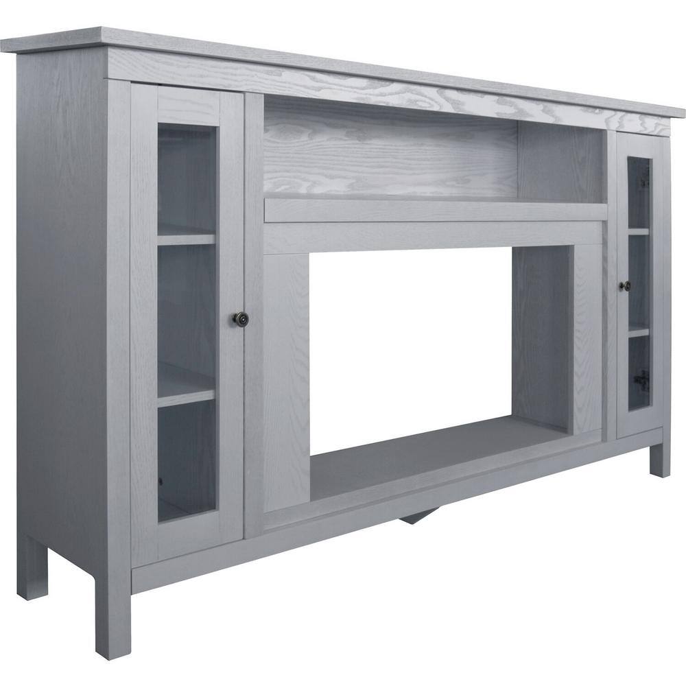 Hanover Brighton 69.7 in. W Freestanding Electric Fireplace TV Stand in White with Driftwood Log Display FS6938-2BWT