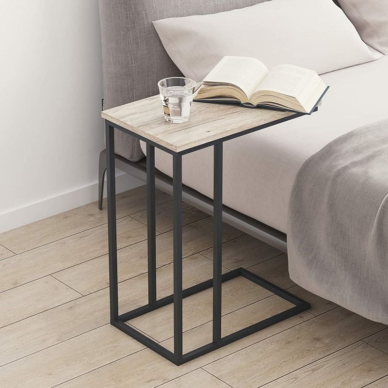 Year Color C-Shaped Snack Side Table for Living Room， Bedroom， and Entryway