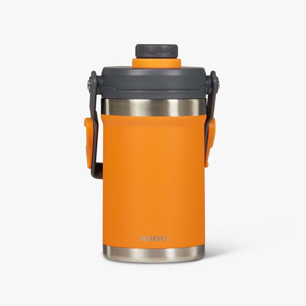 Igloo Sports Water Jug Reusable Stainless Steel Orange 1/2 Gallon ;