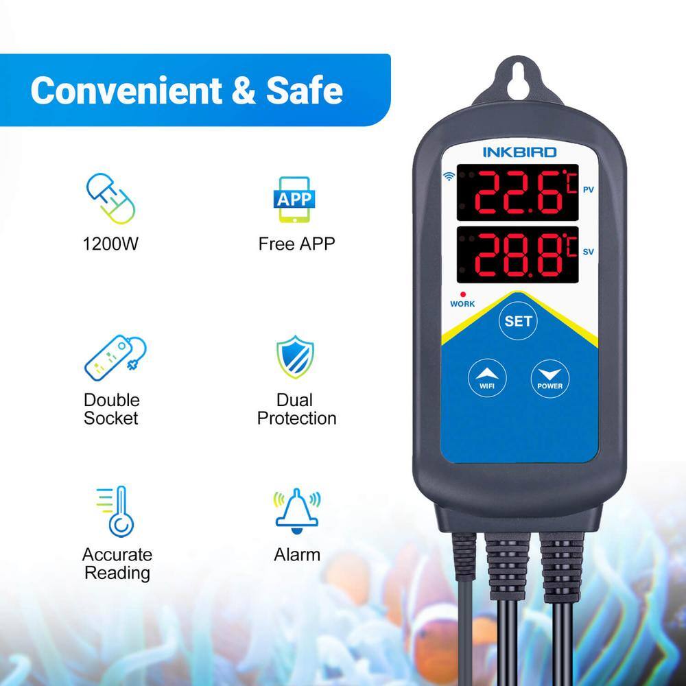 INKBIRD Wi-Fi Aquarium Temperature Controller with Waterproof Sensor ITC-306A