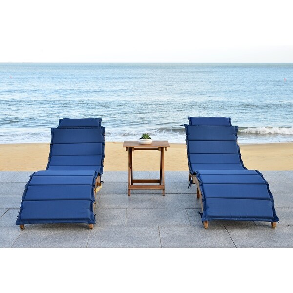 SAFAVIEH Outdoor Living Pacifica Brown/ Navy Piece Lounge Set