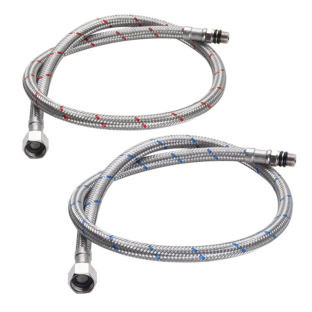 Aquaterior Bathroom Faucet Hoses Hot & Cold 28 inch 3/8