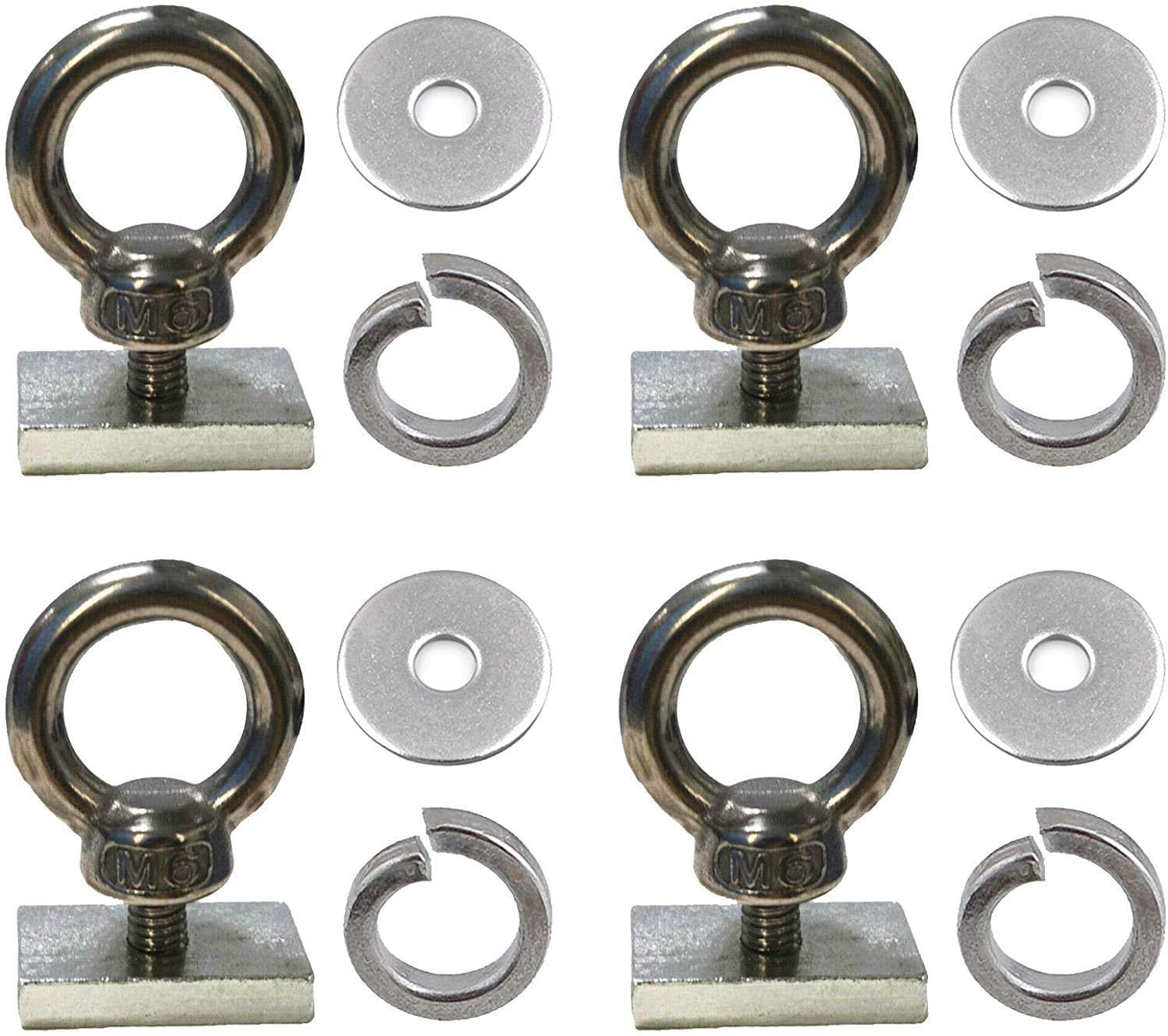 4 Pack - Heavy-Duty Stainless Steel Eye Bolt tie Down Anchoring Kits