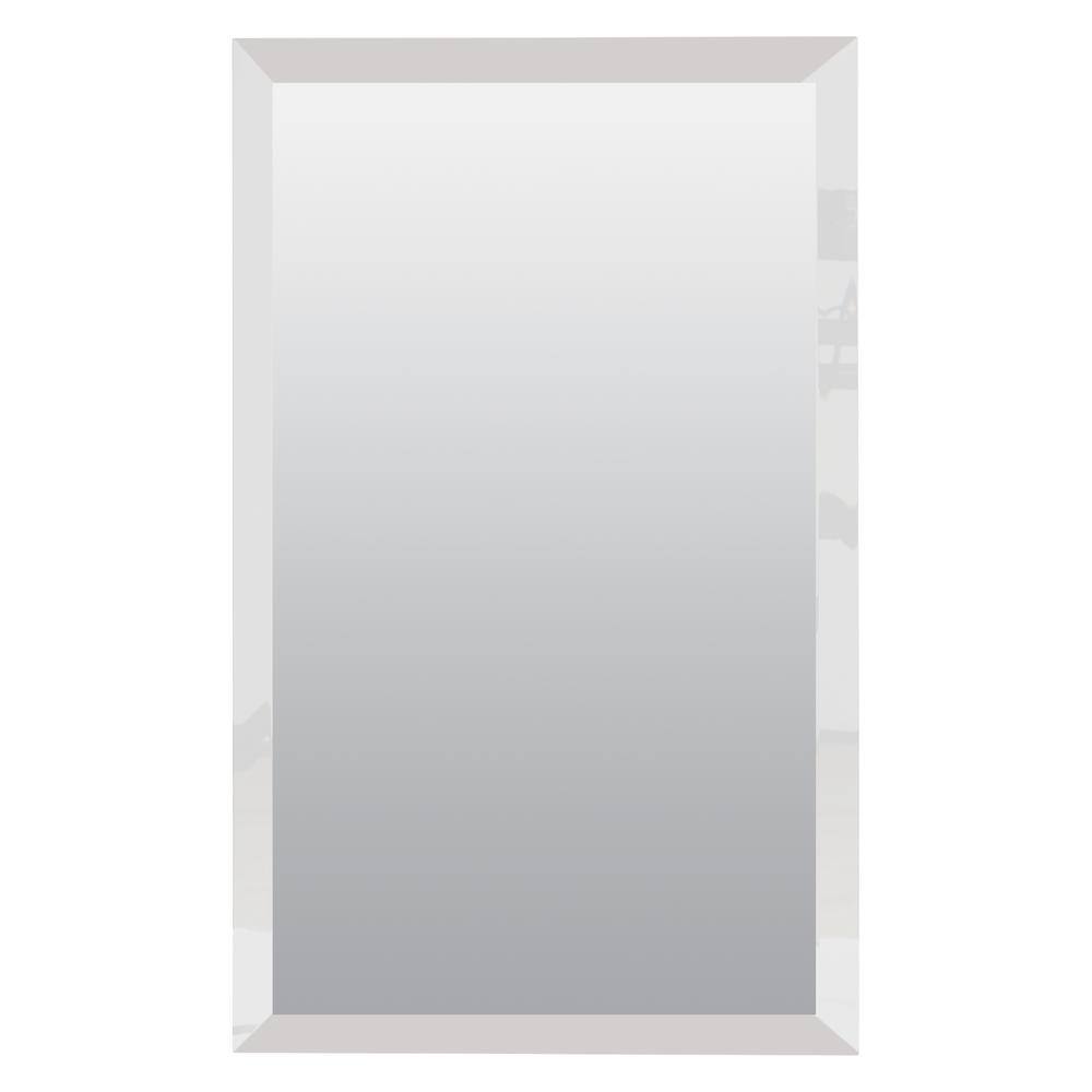 Glacier Bay 16 in. W x 25-78 in. H x 4-12 in. D Recessed or Surface Mount Frameless Beveled Bathroom Medicine Cabinet in Silver M119GB