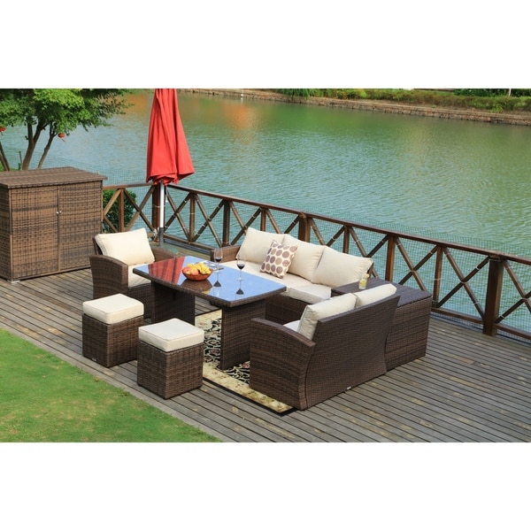 7piece Patio Furniture Set with Side Storage Box by Direct Wicker