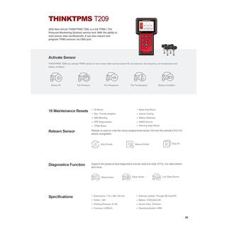 Thinkcar TPMS Vehicle Diagnostic OBD2 Scanner Car Code Reader Tool - THINKTPMS T209 303030022