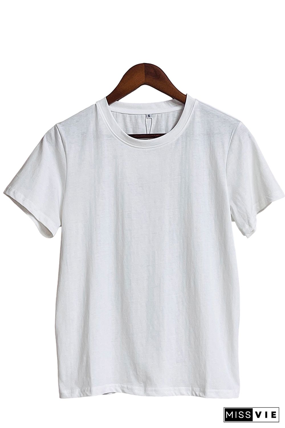 Solid Color O-neck Short Sleeve Tee Wholesale