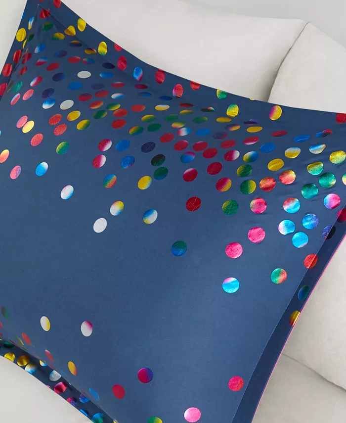 Intelligent Design Janie Rainbow Iridescent Metallic Dot 3-Piece Duvet Cover Set， Twin Twin XL