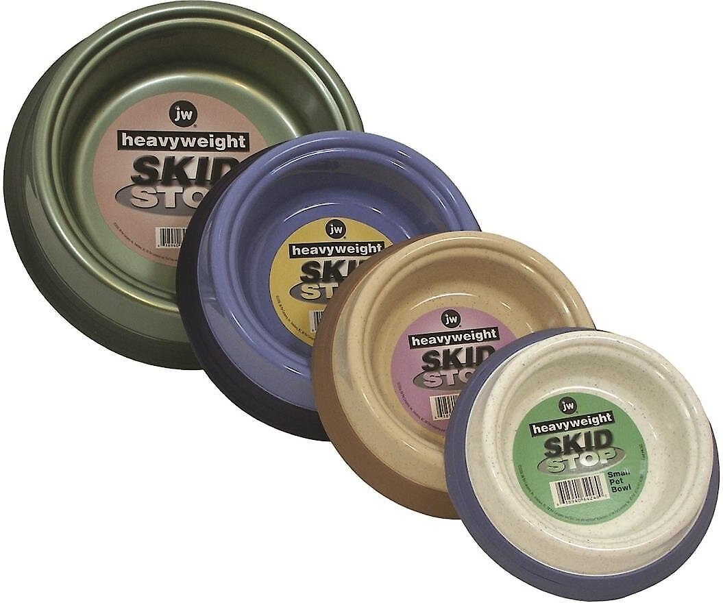 JW Pet Skid Stop Heavyweight Pet Bowls， Color Varies