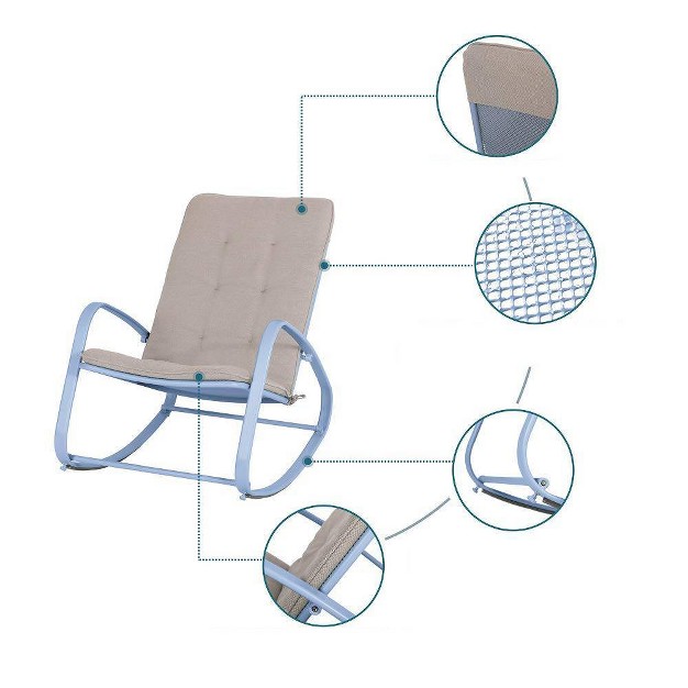 Outdoor Rocking Chair Blue Captiva Designs