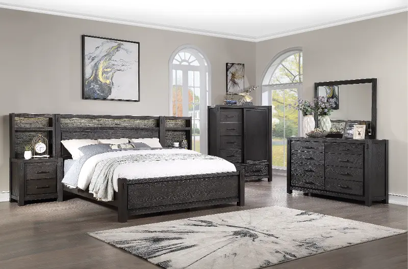 Canyon Rock Brown 4 Piece King Bedroom Set