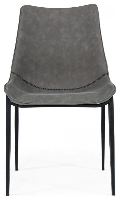 Paulie Modern Gray Eco Leather Dining Chair  Set of 2   Contemporary   Dining Chairs   by Virgil Stanis Design  Houzz