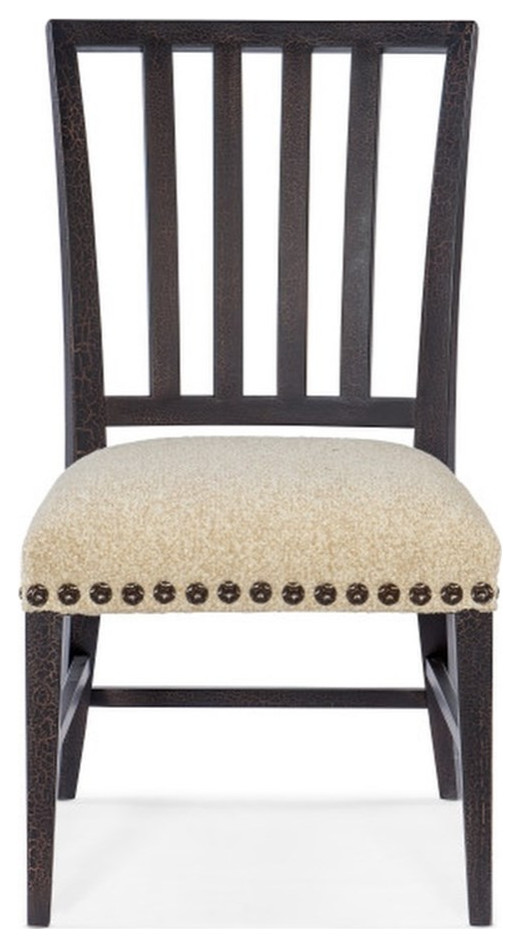 Hooker Furniture Big Sky Wood and Fabric Side Chair in Black (Set of 2)   Transitional   Dining Chairs   by Homesquare  Houzz