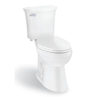 Glacier Bay Power Flush 2-Piece 1.28 GPF Single Flush Elongated Toilet in White with Slow-Close Seat Included (3-Pack) N2450E