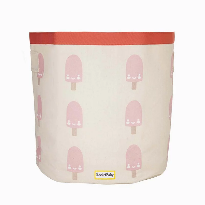 Cylindrical Cotton Canvas Storage Bin Sweetie the Icecream