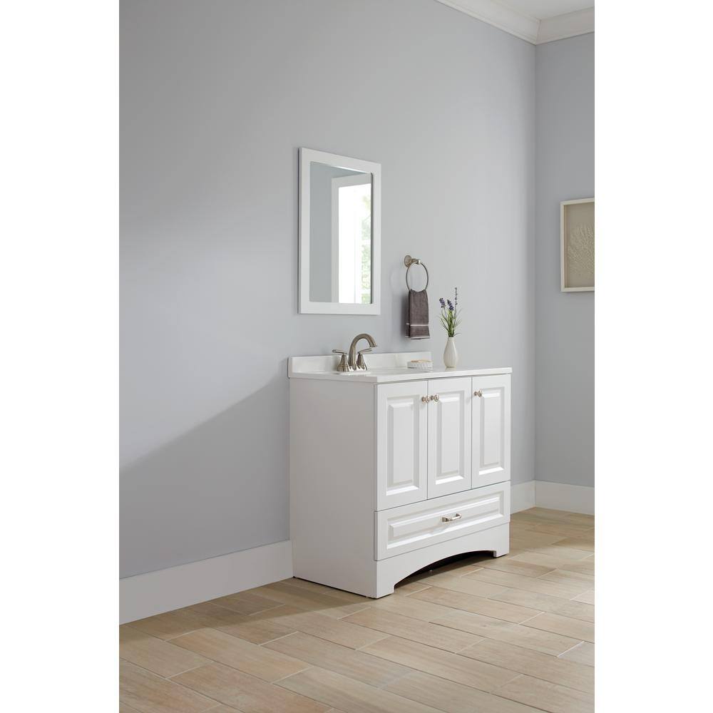 Glacier Bay Lancaster 19.75 in. W x 26.87 in. H Framed Wall Mirror in White LAWM20-WH