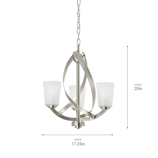 Kichler 34694 Layla 3-Light Brushed Nickel Modern/Contemporary Chandelier