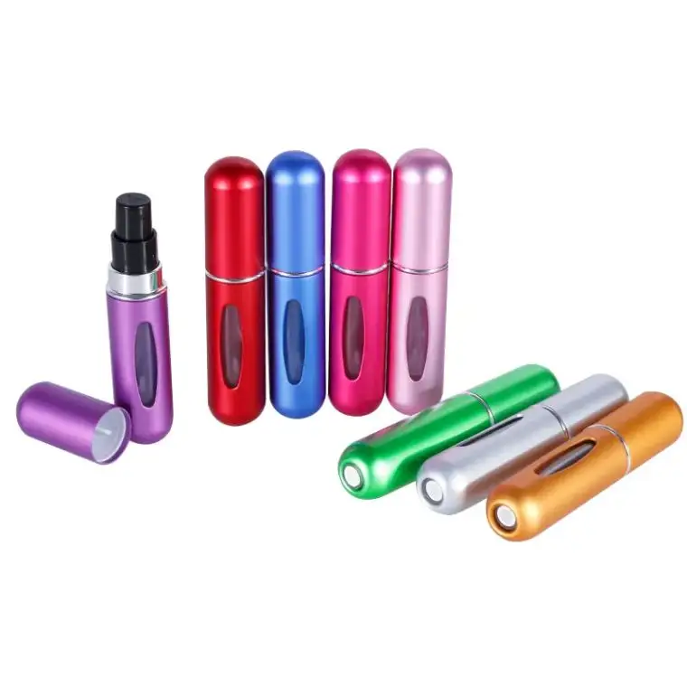 8ml 5ml Square Portable Mini Refillable Perfume Bottle with Spray Fragrance Pump Empty Cosmetic Container Travel Sprayer Bottle