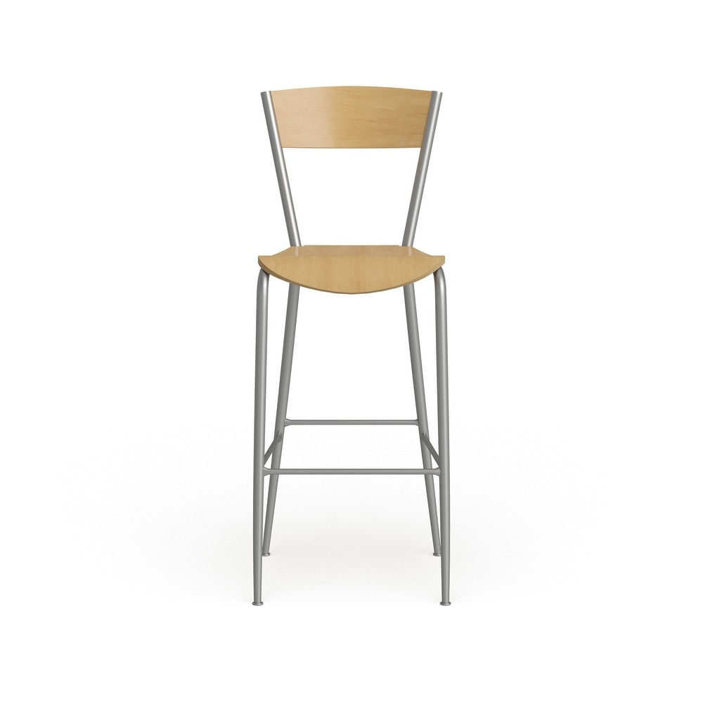 Metal Restaurant Barstool   Wood Back   Seat   16.5\