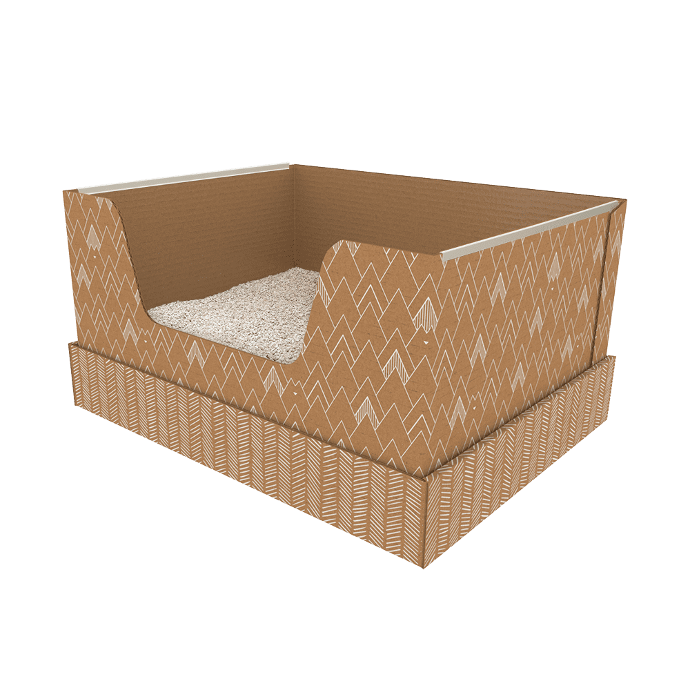 Kitty Poo Club Recyclable Cat Litter Box with All Natural Litter， Large