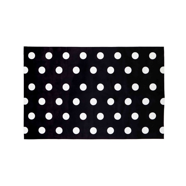 Evergreen Black amp White Dots Layering Mat 11 5 X 9 5 Inches Indoor And Outdoor Decor