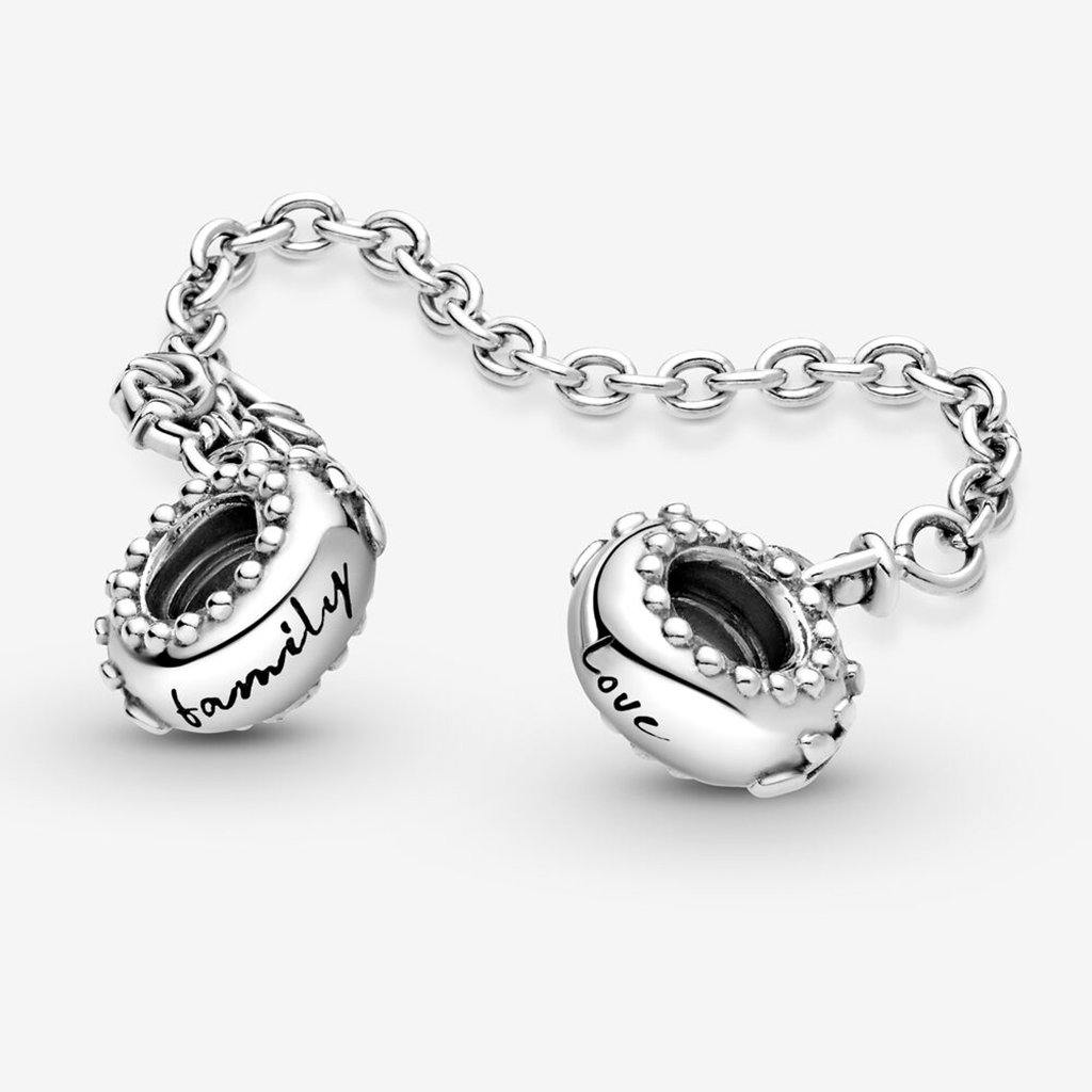 PANDORA  Heart Family Tree Safety Chain Charm