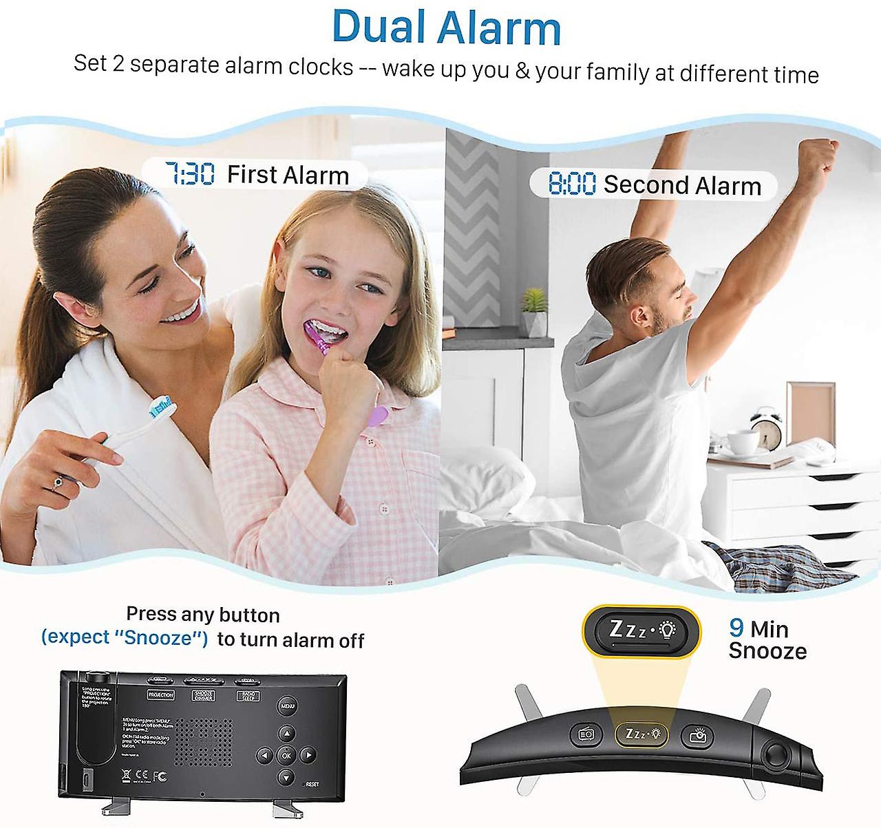 Projection Alarm Clock， 1.5m Usb Cable， User Manual