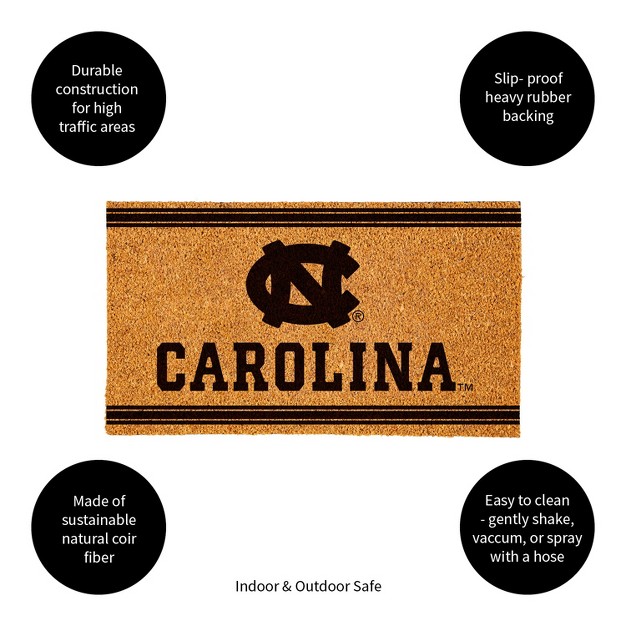 Evergreen University Of North Carolina Logo Turf Mat Brown 28 X 16 Inches Indoor Outdoor Doormat