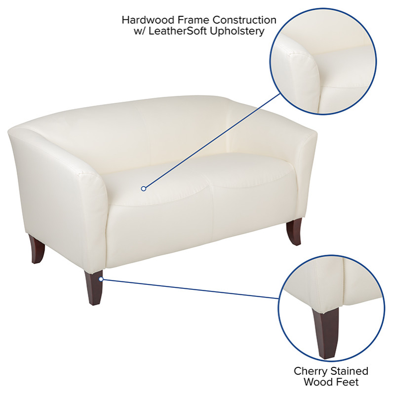 HERCULES Imperial Series Ivory LeatherSoft Loveseat   Transitional   Loveseats   by First of a Kind USA Inc  Houzz