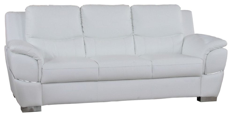 HomeRoots 69  x27 x27X 34  x27 x27X 35  x27 x27Modern White Leather Sofa And Loveseat   Contemporary   Living Room Furniture Sets   by UStradeENT LLC  Houzz