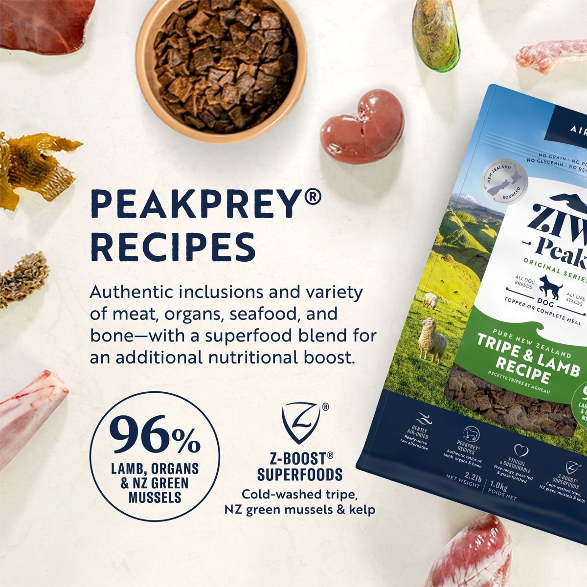 Ziwi Peak Tripe and Lamb Grain-Free Air-Dried Dog Food