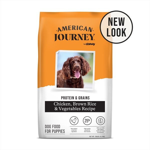 American Journey Protein and Grains Puppy Chicken， Brown Rice and Vegetables Recipe Dog Food