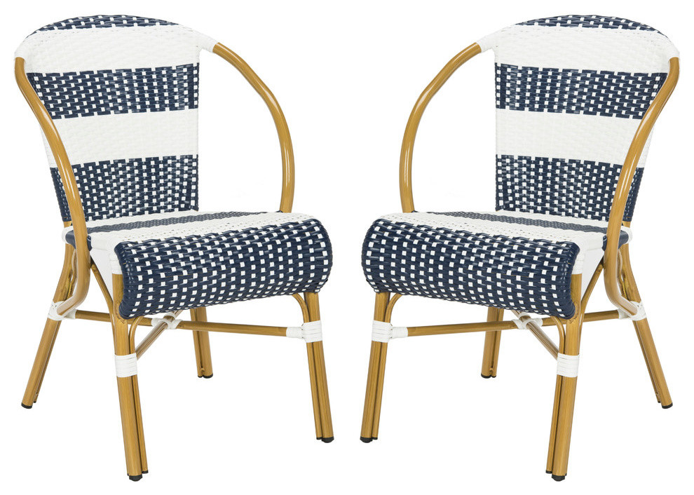 Safavieh Sarita Stackable Side Chairs  Set of 2   Tropical   Outdoor Dining Chairs   by HedgeApple  Houzz