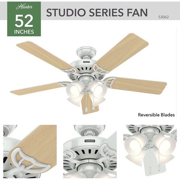 52 inch Studio Series New Bronze Ceiling Fan with LED Light Kit and Pull Chain Shopping - The Best Deals on Ceiling Fans | 41562994