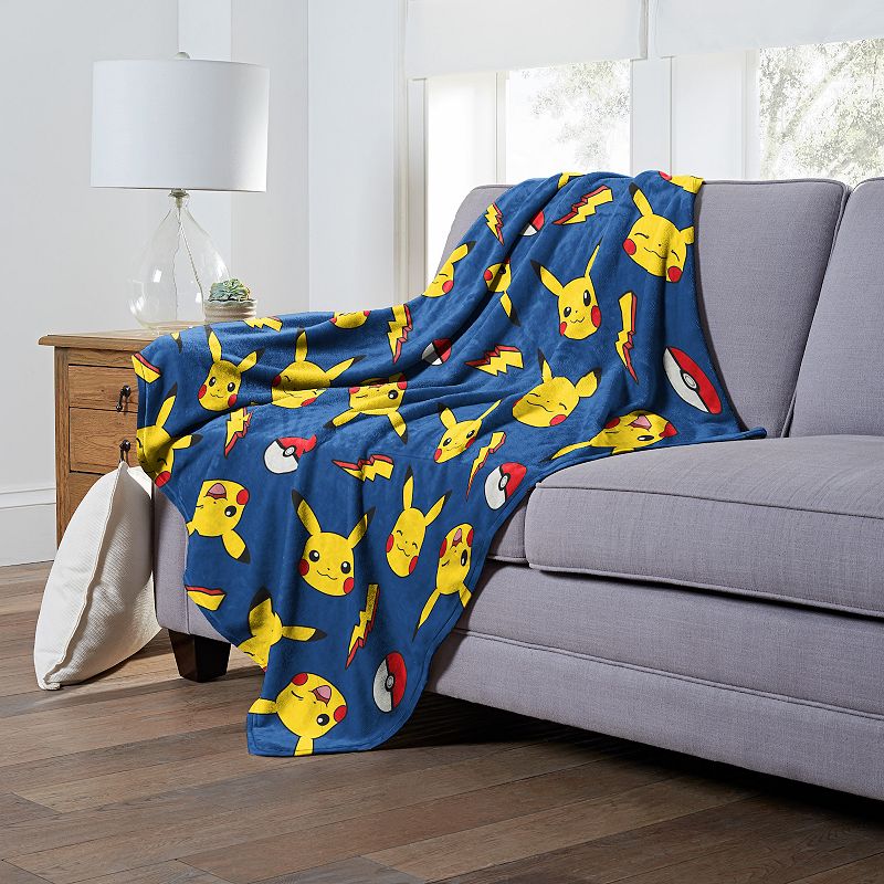 PokĲmon Lightning Type Micro Raschel Throw Blanket