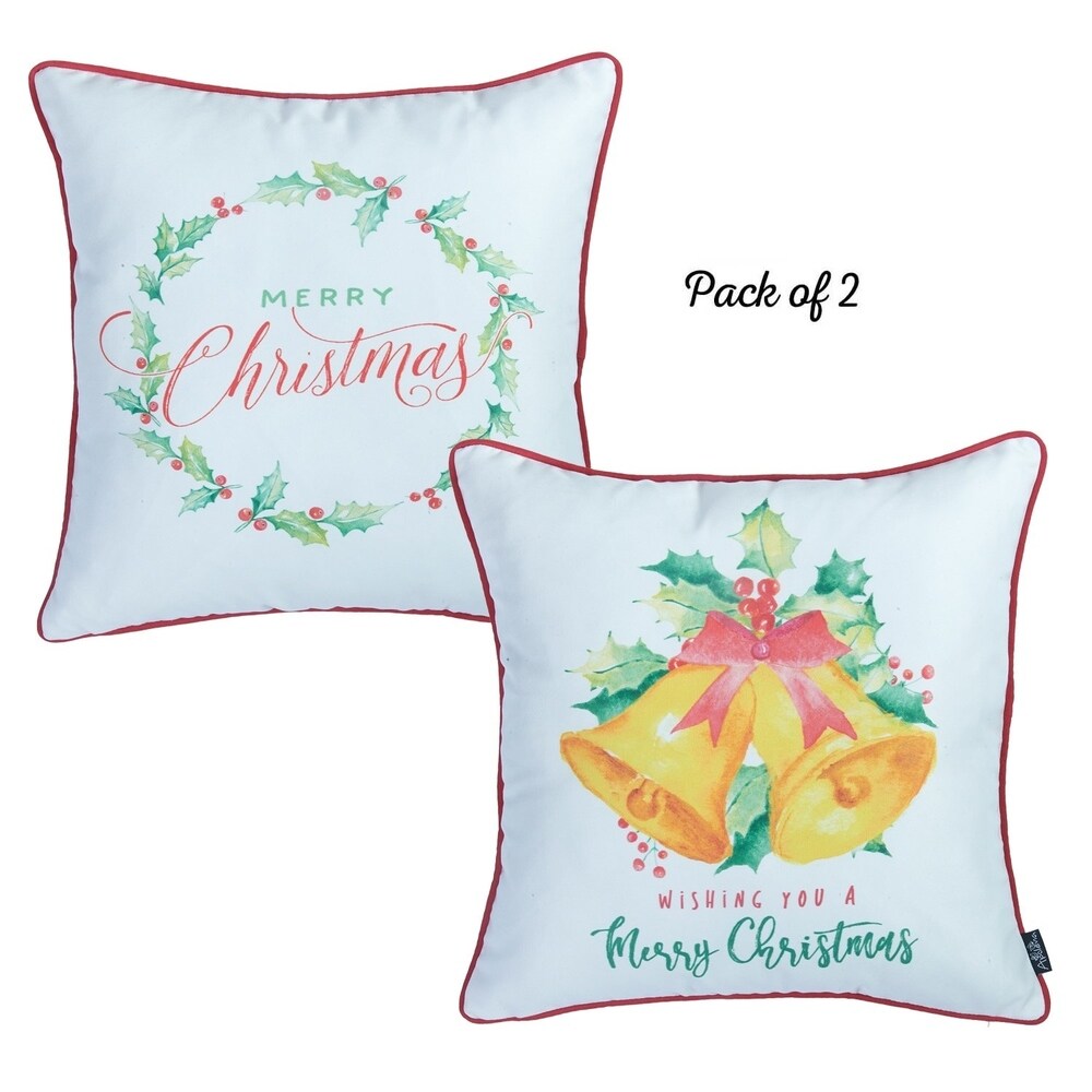 Merry Christmas Set of 2 Throw Pillow Covers Christmas Gift 18\